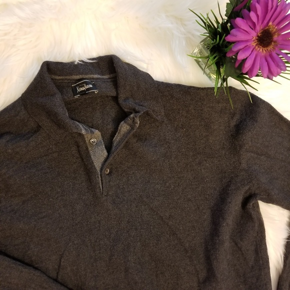 Neiman Marcus❤Merino Wool Button Pullover Sweater - Picture 2 of 7